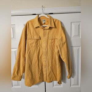 L.L. Bean Men's XXL Tall Yellow Chamois Cloth Long Sleeve Button-Up Shirt